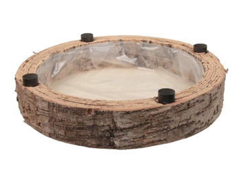 Adventný aranžérsky podnos z brezovej kôry na kónické sviečky 35cm - okrúhly