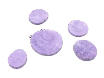 Aranžérske drievka plátky okrúhle 5ks - vintage fialové