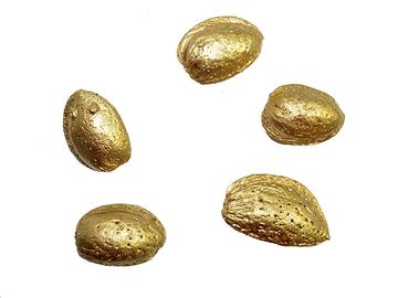 Aranžérske kôstky mandle 5ks - metalické zlaté