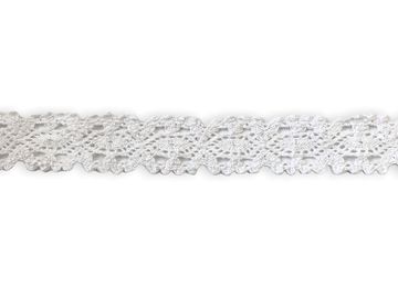 Bavlnená čipka krajka 35mm - biela - hrubý vzor