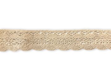 Bavlnená čipka krajka 35mm 4,5m - krémová - vlnka široká