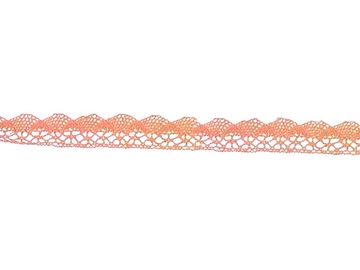 Bavlnená čipka vlnka 20mm - lososovo oranžová