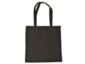 Bavlnená nákupná taška čierna 38x42cm - dlhé rúčky