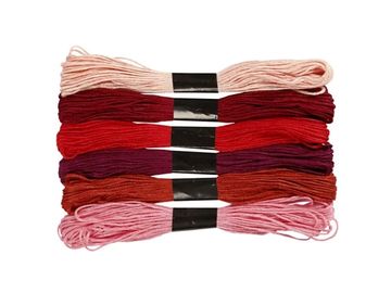 Bavlnené farebné nite - bavlnky - 6x8m - červený mix