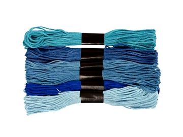 Bavlnené farebné nite - bavlnky - 6x8m - modrý mix