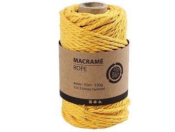 Bavlnený špagát - lano na macramé 4mm 55m - slnečnicové žlté