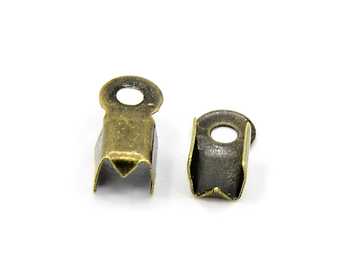 Bižutérne zatláčacie ukončenia - sklápacie 9x3,5mm 10g - antické bronzové