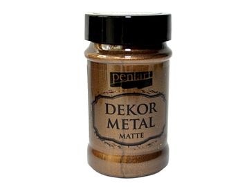 Dekor Metal PENTART - metalická akrylová farba matná 100ml - čokoládová