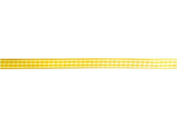 Dekoračná stužka 10mm - károvaná žltá