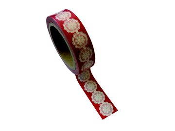 Dekoračná WASHI páska 25mm 10m - bordová čipka