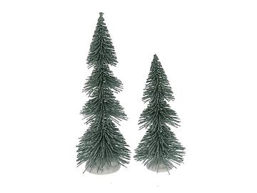 Dekoračné vianočné stromčeky zamatovo zelené 2ks