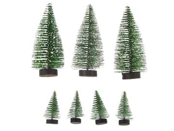 Dekoračné vianočné stromčeky zelené 7ks