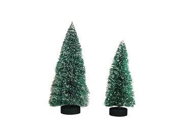 Dekoračné zasnežené vianočné stromčeky 4ks zelené