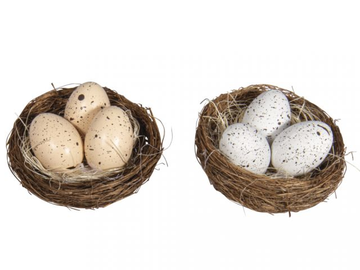 Dekoratívne mini hniezda s vajíčkami 2ks