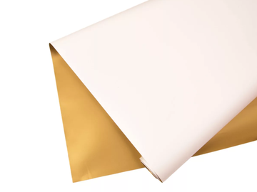 Deluxe baliaci papier 58cm 10m obojstranný - bielo zlatý