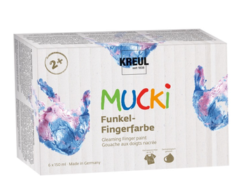 Detské prstové farby KREUL Mucki XL 6x150ml - metalické