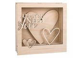 Drevená dekorácia - 3D rám 24cm - All you need is Love