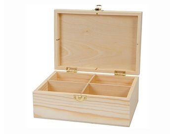 Drevená krabica na čajové vrecúška - 4 priehradková