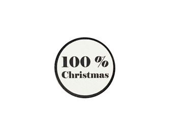 Drevená nalepovacia ozdoba - 100% Christmas