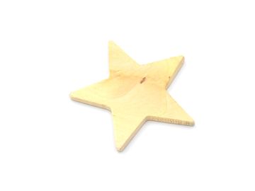 Drevená ozdobná hviezda 7cm - svetlá