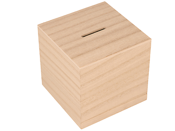 Drevená pokladnička ARTEMIO jednoduchá kocka