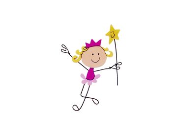Drevené postavičky s drôtikmi 5cm - dievčatko s hviezdou