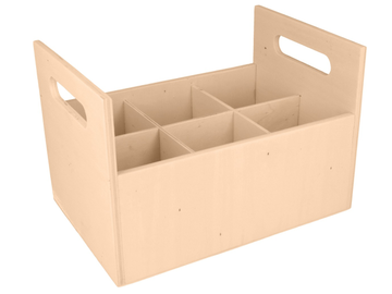 Drevená škatuľka ARTEMIO s rúčkami a 6 prehriadkami
