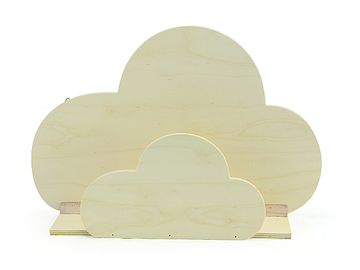 Drevená závesná polička - dvojitý oblak