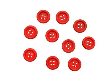 Drevené gombíky 15mm - 10ks - červené