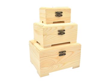 Drevené krabičky sada 3v1 - truhličky