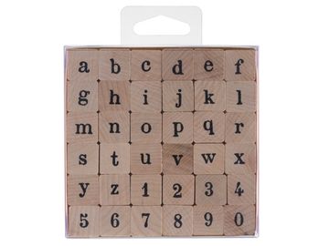 Drevené pečiatky 36ks - abeceda malá