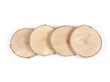 Drevené podložky kruhy 6-10cm - rezané kmene 4ks