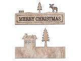 Drevený dekoračný nápis 11cm - Merry Christmas