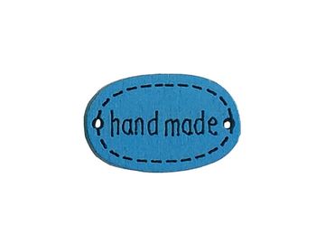 Drevený štítok HAND MADE - modrý