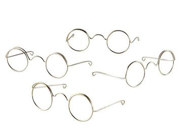 Drôtené okuliare zlaté - 6 cm