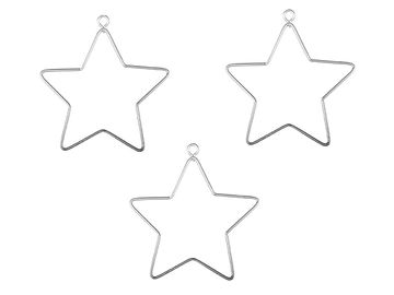 Drôtený závesný základ hviezda - 3ks - 8cm