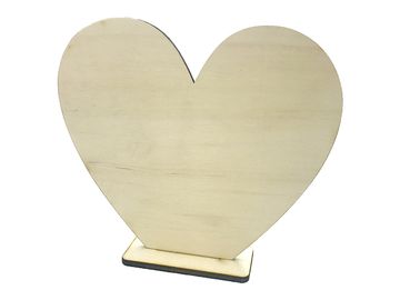 Dýhové drevené srdce 16cm so stojanom