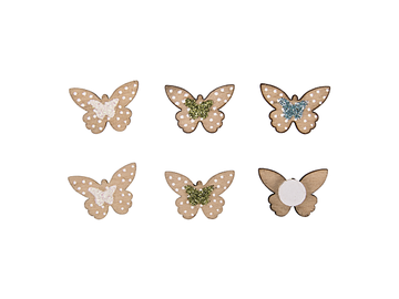 Dýhové nalepovacie ozdoby mix 12ks - farebné motýle
