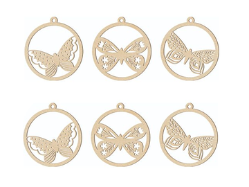 Dýhové výrezy ARTEMIO Mariposa 6ks - kruhy s motýľmi