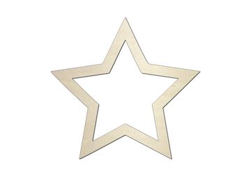 Dýhový drevený výrez 7cm - hviezda - obrys