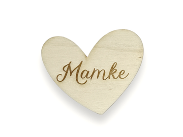 Dýhový drevený výrez srdce 7cm - Mamke