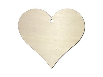 Dýhový drevený výrez srdce 7cm s dierkou