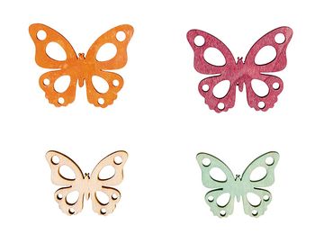 Farbené dýhové výrezy - motýle - 16ks