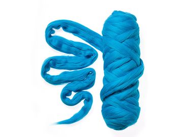 Farebná česaná Merino vlna - plsť 50g - tyrkysová modrá