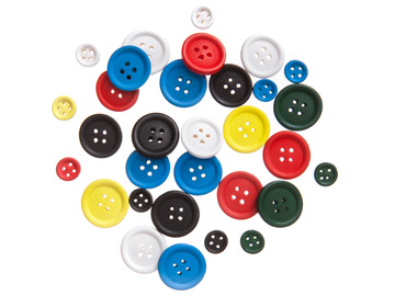Farebné gombíky mix veľkostí 30ks - základné farby