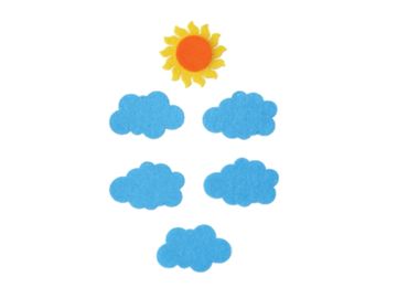 Filcové výrezy 6,5cm - slnko a oblaky