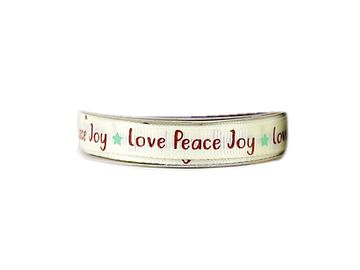Grossgrainová stuha 12mm - 2m - Love Peace Joy
