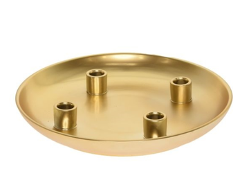 Keramický základ na adventný veniec 31cm - zlatý tanier