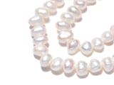 Korálky prírodné sladkovodné perly - nugetky 4-6mm 15ks - biele