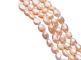 Korálky prírodné sladkovodné perly - nugetky 6-10mm 10ks - marhuľové